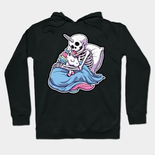 Skeleton sleep with unicorn Hoodie